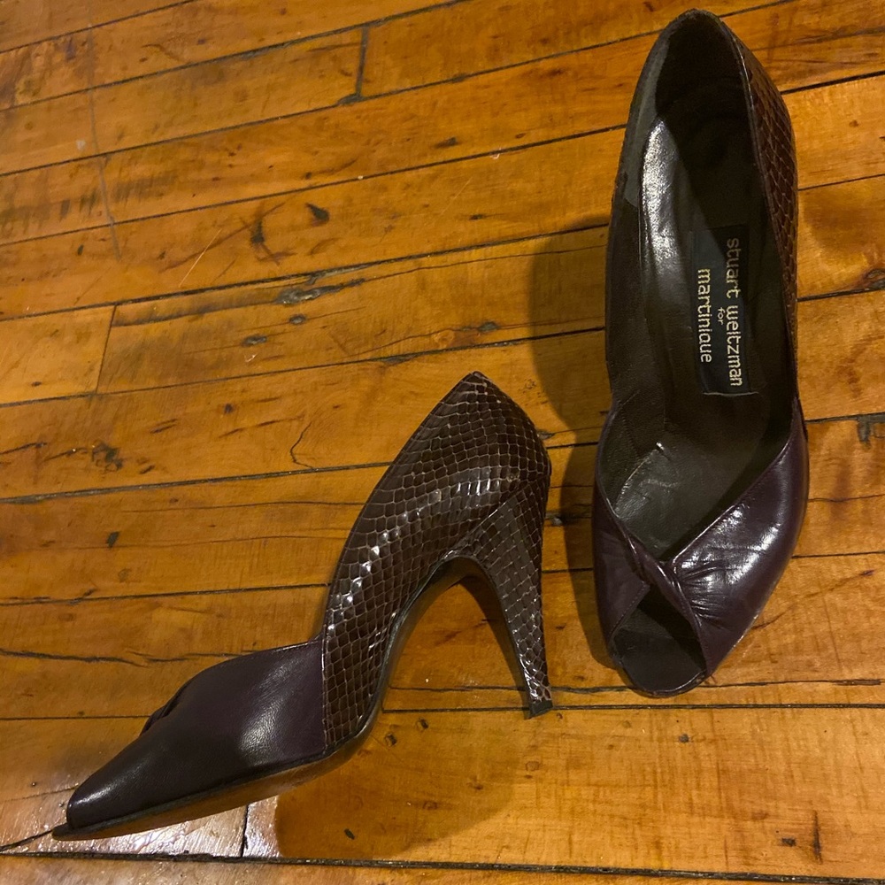 Vintage Stuart Weitzman Snakeskin Peeptoe Heels
